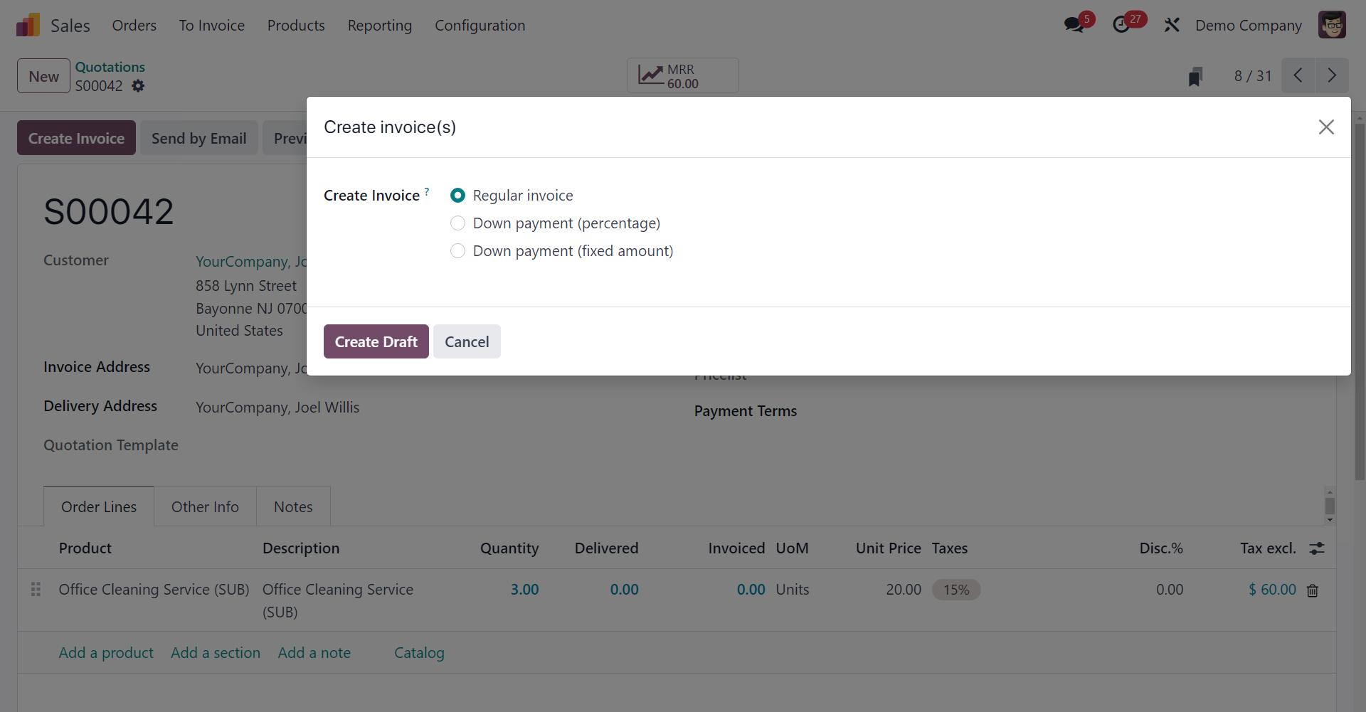 New feature of Odoo 17-Draggable wizard