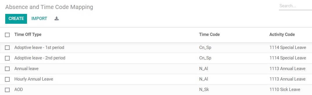 Absence and Timecode Mapping Configuration