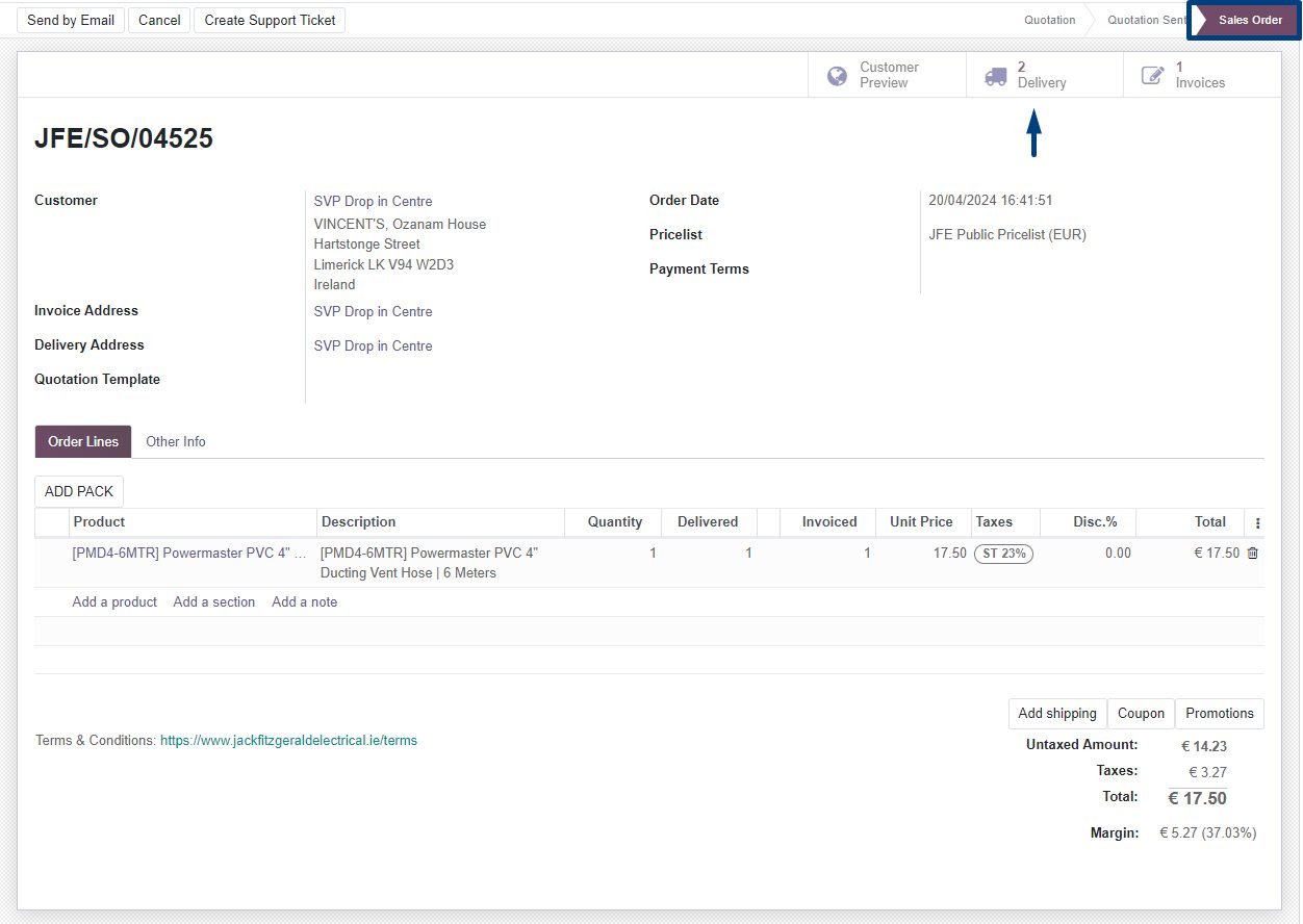 Delivery document generation