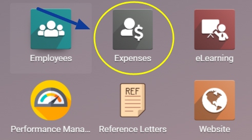Navigating to the Expenses app in Numla HR