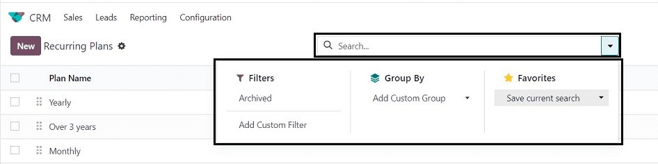 Sort or filter plans