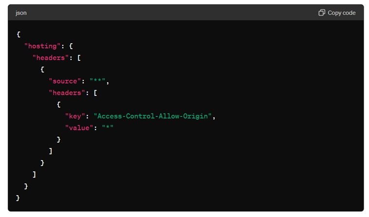 Set CORS Configuration