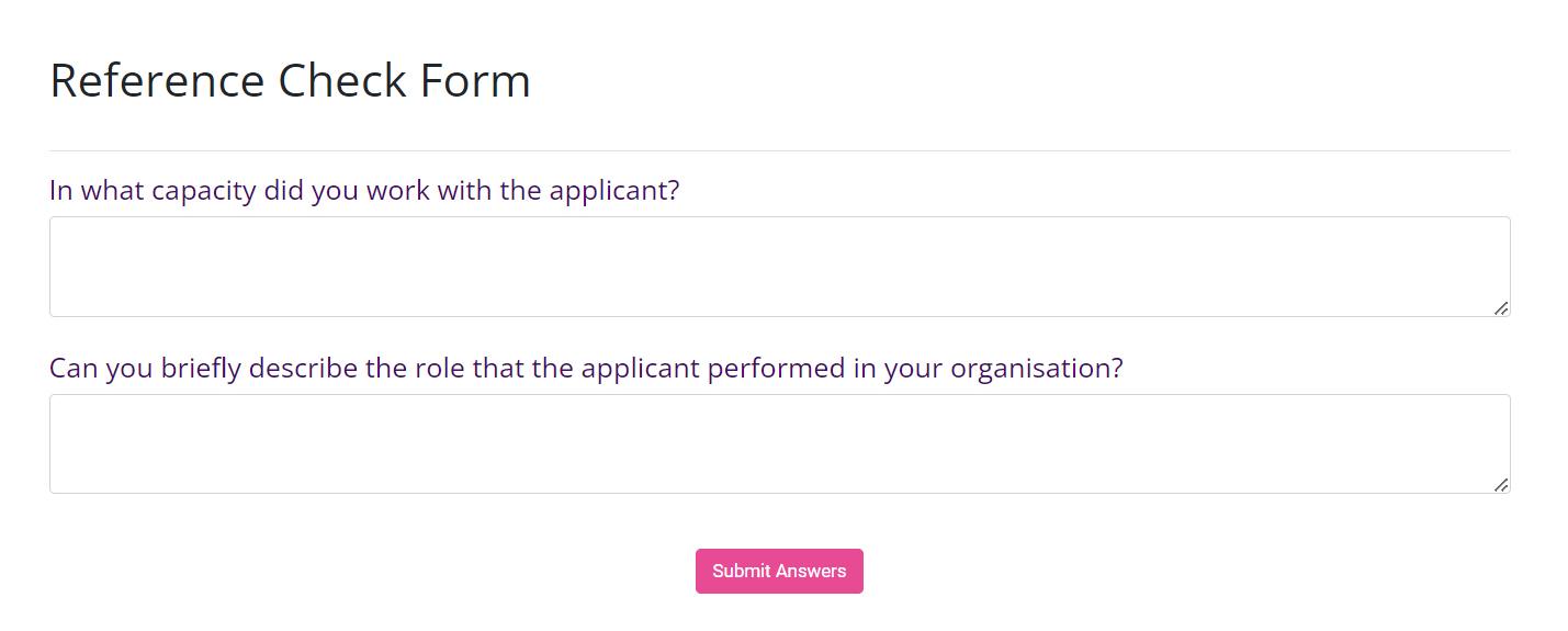 Reference check forms