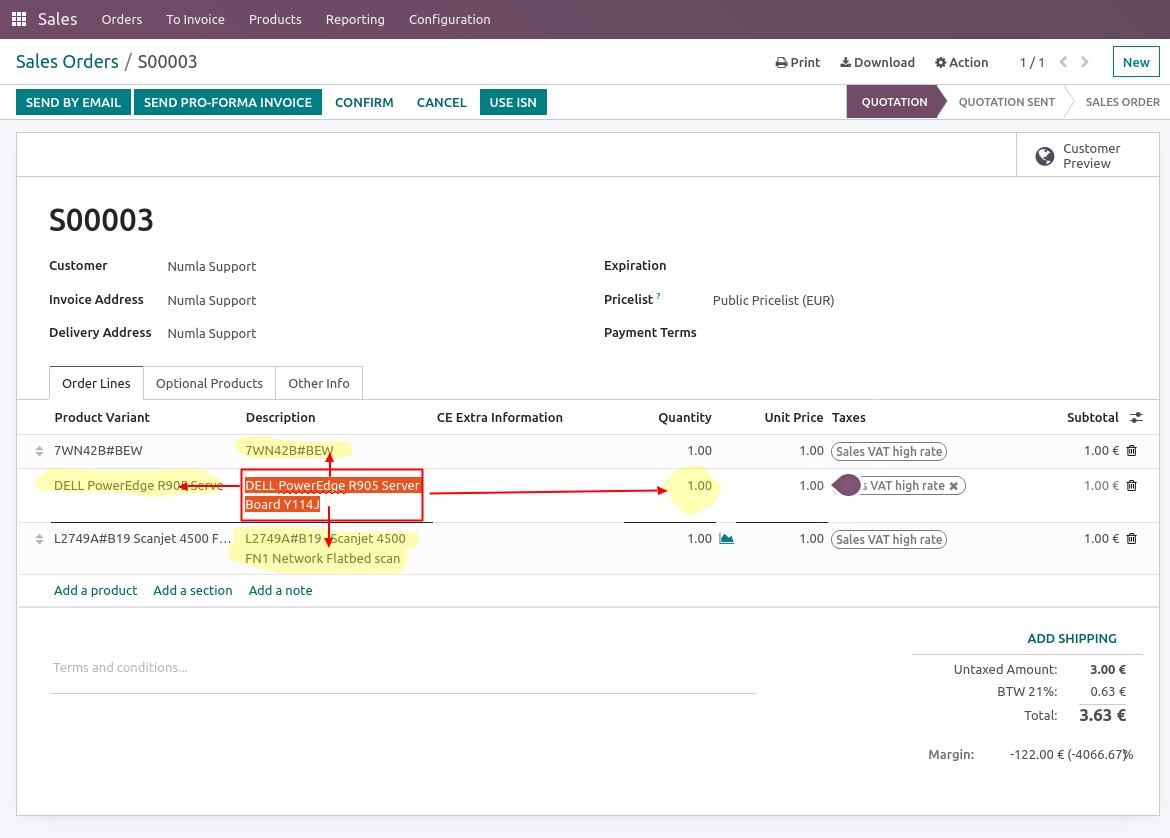 Data entry in Odoo