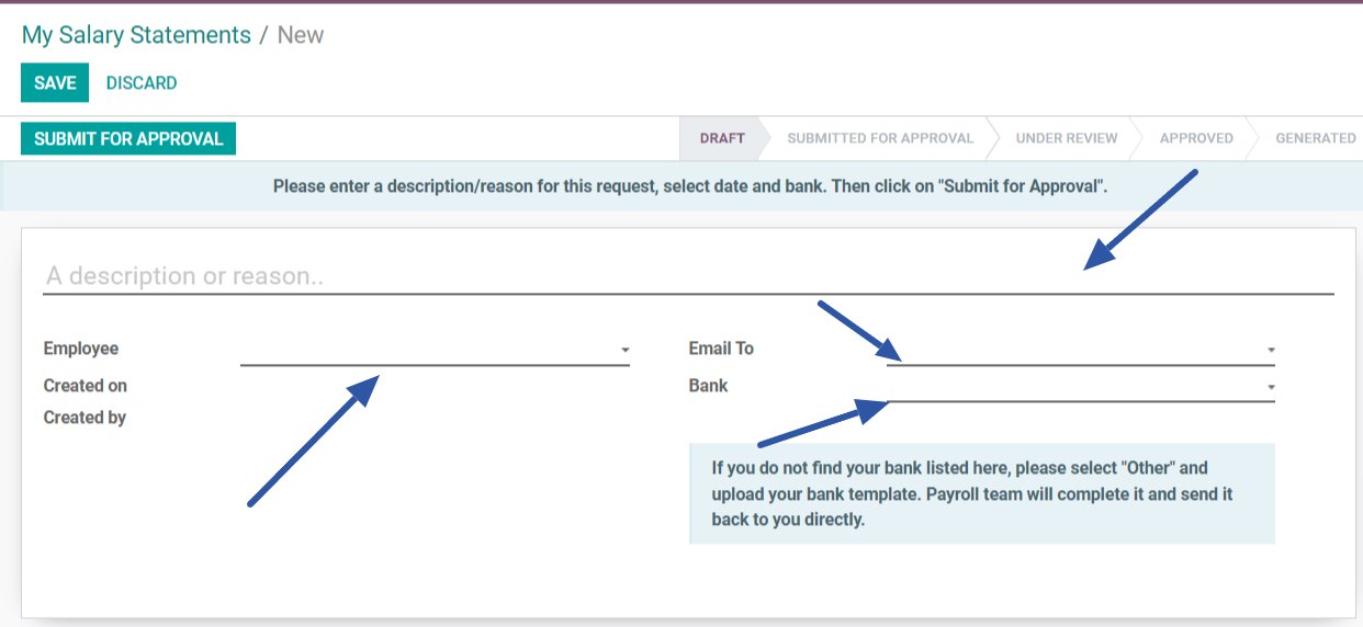 Mandatory fields for creating salary statement