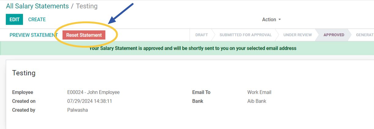 Resetting a Salary Statement