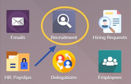 Accessing the recruitment app in Numla HR