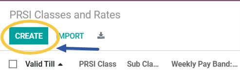 Creating PRSI Classes and Rates