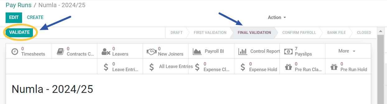 Final validation confirm payroll