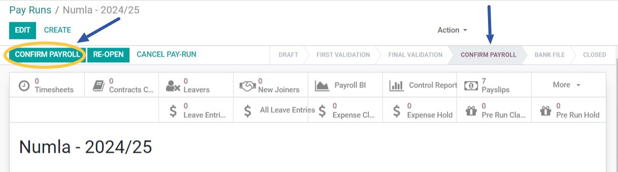 Confirm payroll