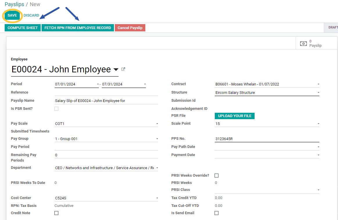 Fetch RPN from employee record