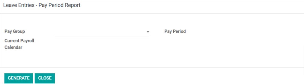 Leave Entries Pay Period Reports